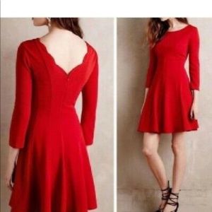 Anthropologie Red Dress